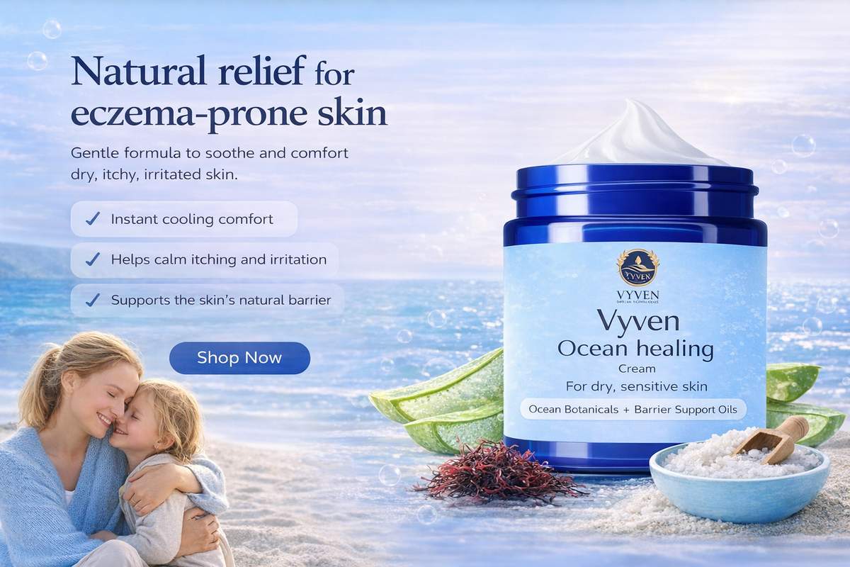Natural relief for eczema-prone skin — Vyven. Gentle formula to soothe and comfort dry, itchy, irritated skin.